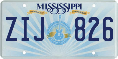 MS license plate ZIJ826