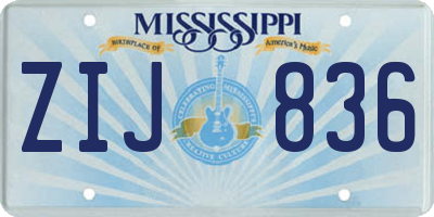 MS license plate ZIJ836