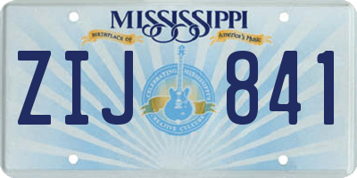 MS license plate ZIJ841