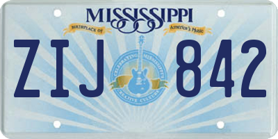 MS license plate ZIJ842