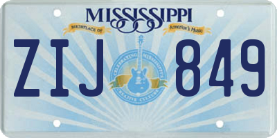 MS license plate ZIJ849