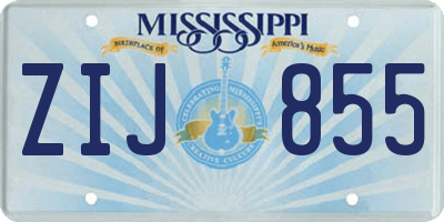 MS license plate ZIJ855