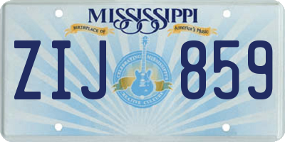 MS license plate ZIJ859