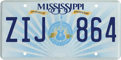 MS license plate ZIJ864