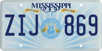 MS license plate ZIJ869