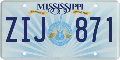 MS license plate ZIJ871