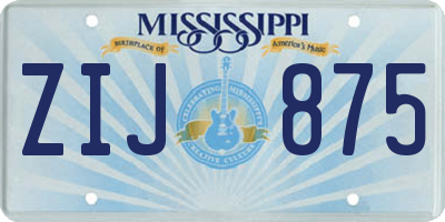 MS license plate ZIJ875