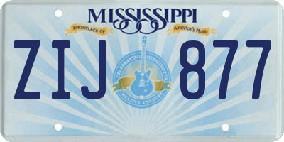 MS license plate ZIJ877