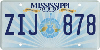 MS license plate ZIJ878