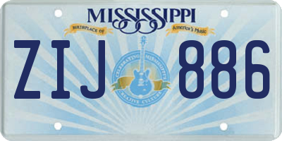 MS license plate ZIJ886