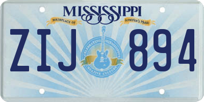 MS license plate ZIJ894