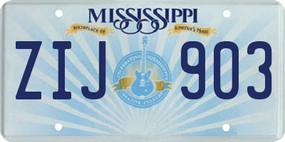 MS license plate ZIJ903