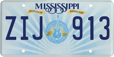 MS license plate ZIJ913