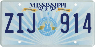 MS license plate ZIJ914