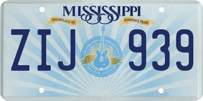 MS license plate ZIJ939