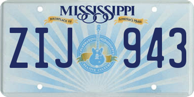 MS license plate ZIJ943