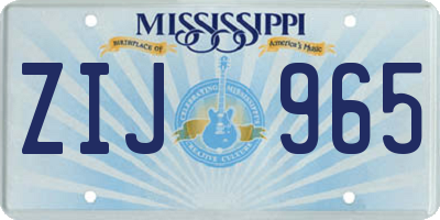 MS license plate ZIJ965