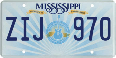 MS license plate ZIJ970