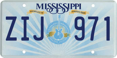 MS license plate ZIJ971