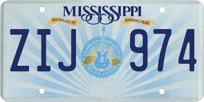 MS license plate ZIJ974