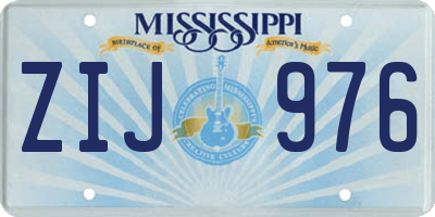 MS license plate ZIJ976