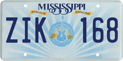 MS license plate ZIK168