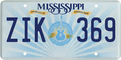 MS license plate ZIK369