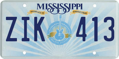 MS license plate ZIK413