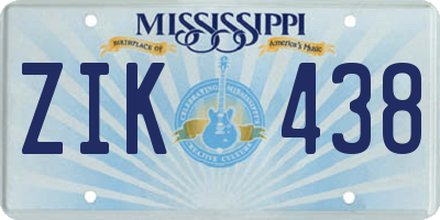 MS license plate ZIK438