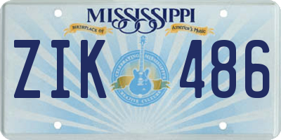 MS license plate ZIK486