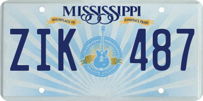 MS license plate ZIK487