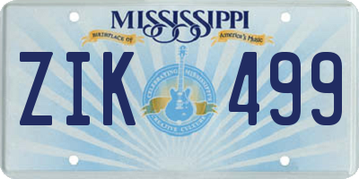 MS license plate ZIK499