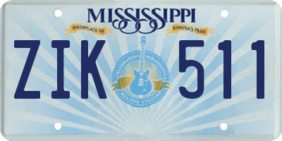 MS license plate ZIK511