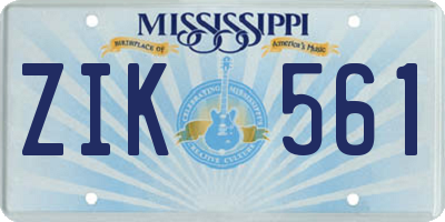 MS license plate ZIK561