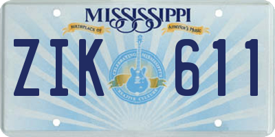 MS license plate ZIK611