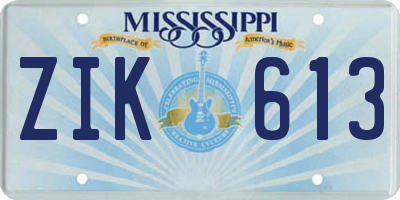 MS license plate ZIK613