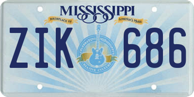 MS license plate ZIK686
