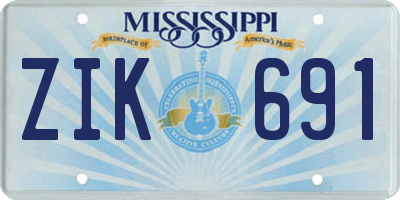 MS license plate ZIK691