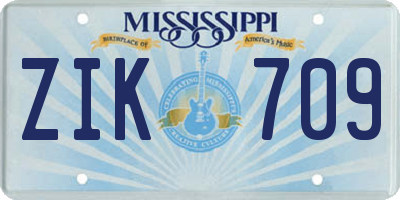 MS license plate ZIK709