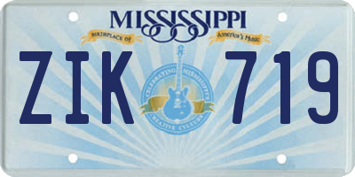 MS license plate ZIK719