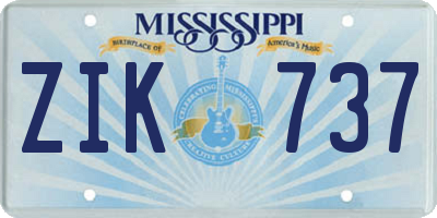 MS license plate ZIK737