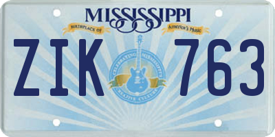 MS license plate ZIK763
