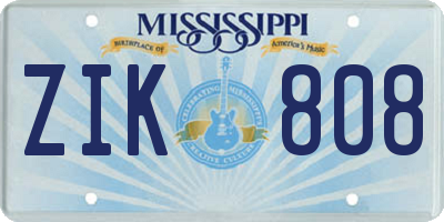 MS license plate ZIK808