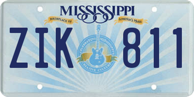MS license plate ZIK811