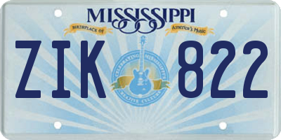 MS license plate ZIK822
