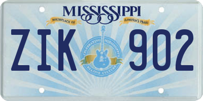 MS license plate ZIK902