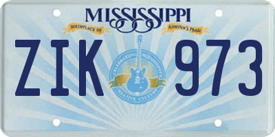 MS license plate ZIK973