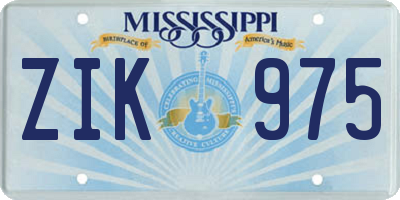 MS license plate ZIK975