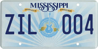 MS license plate ZIL004