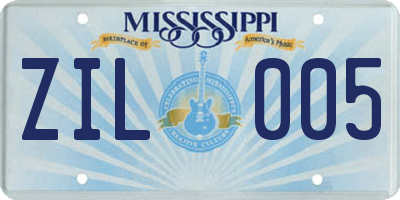 MS license plate ZIL005